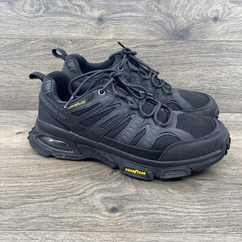 Skechers Hillcrest Pure Escape Mens Size 9 Black Water Repellent Trail Shoes